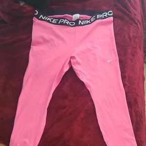 Nike Pro Bright Pink Leggings